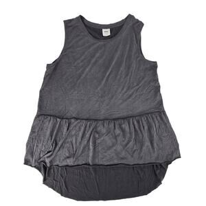 Mote Sleeveless Gray Tiered Ruffle Hem Tank Top Womens XXL Soft Closet Staple